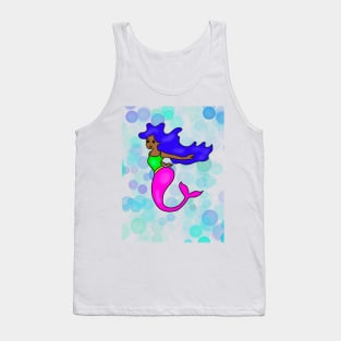 Cute Rainbow African American Mermaid Tank Top